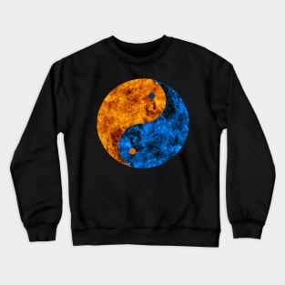 Blue And Orange Fire Yin Yang Crewneck Sweatshirt